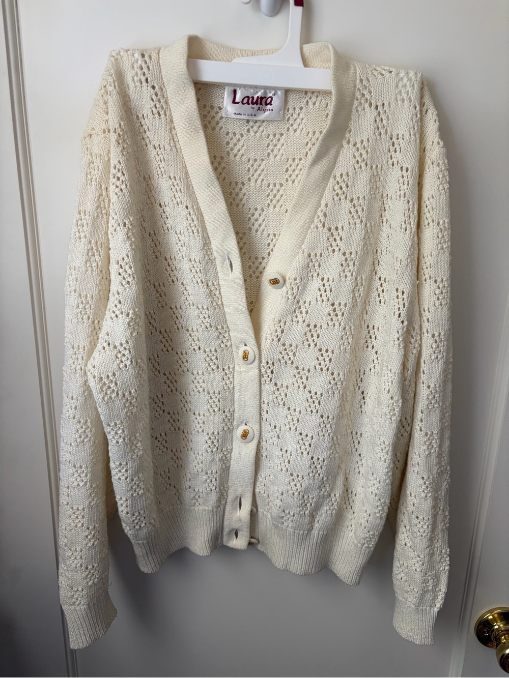 Vintage Ivory Knit Cardigan